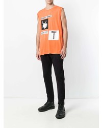 Débardeur imprimé orange Helmut Lang