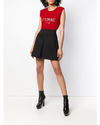 Débardeur imprimé rouge Balmain