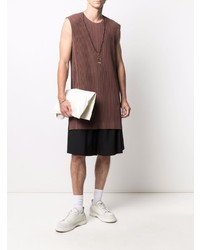 Débardeur marron Homme Plissé Issey Miyake