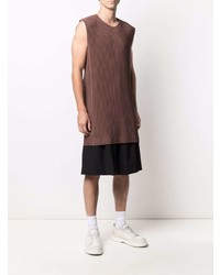 Débardeur marron Homme Plissé Issey Miyake