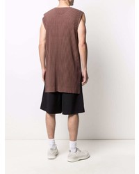 Débardeur marron Homme Plissé Issey Miyake