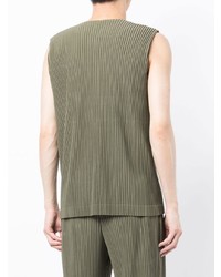 Débardeur olive Homme Plissé Issey Miyake