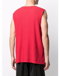 Débardeur rouge Homme Plissé Issey Miyake