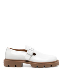 Double monks en cuir blancs