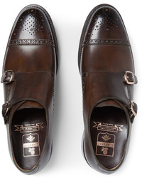 Double monks en cuir marron foncé