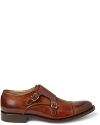 Double monks en cuir marron foncé