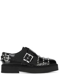 Double monks en cuir noirs Alexander McQueen