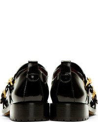 Double monks en cuir noirs Valentino