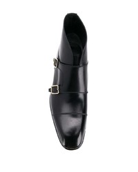 Double monks en cuir noirs Tom Ford