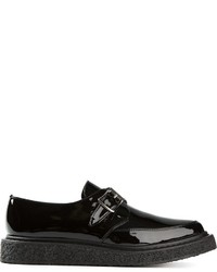 Double monks en cuir noirs Saint Laurent