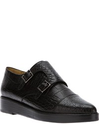 Double monks en cuir noirs Toga Pulla