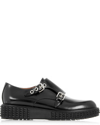 Double monks en cuir noirs Valentino