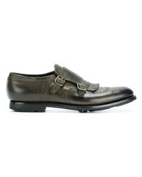 Double monks en cuir olive Church's