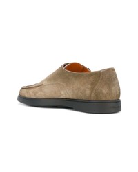 Double monks en daim marron clair Santoni