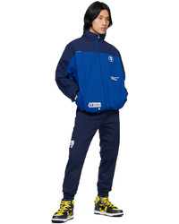 Doudoune brodée bleu marine AAPE BY A BATHING APE