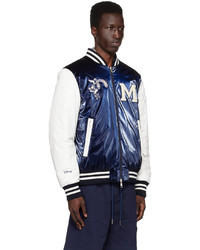 Doudoune brodée bleu marine Moncler