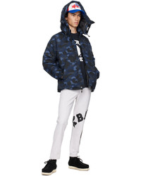 Doudoune camouflage bleu marine BAPE