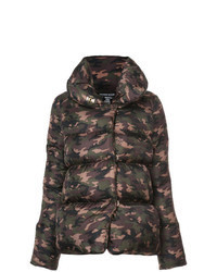 Doudoune camouflage marron foncé