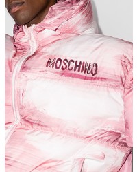 Doudoune imprimée rose Moschino