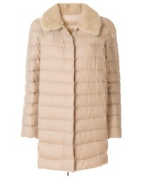 Doudoune longue beige Moncler