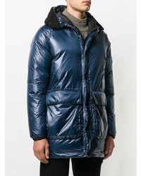 Doudoune longue bleu marine Stone Island