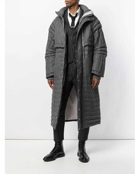 Doudoune longue gris foncé Thom Browne