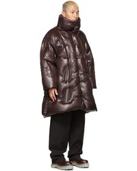 Doudoune longue marron foncé Moncler Genius