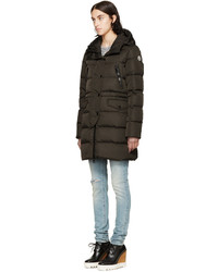 Doudoune longue marron foncé Moncler