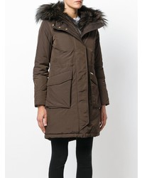 Doudoune longue marron Woolrich