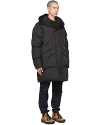 Doudoune longue noire Stone Island