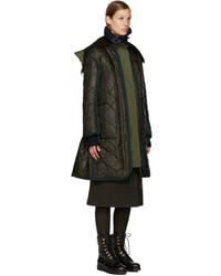 Doudoune longue olive Sacai