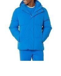 Doudoune longue turquoise