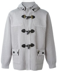 Duffel-coat en tricot gris