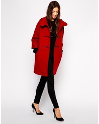 Duffel-coat rouge Sisley