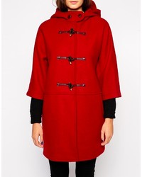 Duffel-coat rouge Sisley