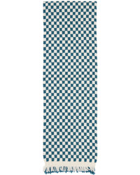Écharpe à carreaux blanc et bleu