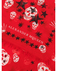 Écharpe à étoiles rouge Alexander McQueen
