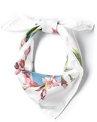 Écharpe à fleurs blanc et rose Dolce & Gabbana