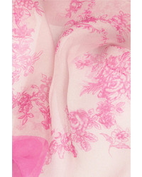Écharpe à fleurs blanc et rose Valentino