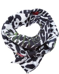 Écharpe à fleurs noire et blanche Givenchy