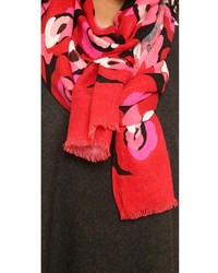 Écharpe à fleurs rouge Kate Spade