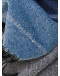 Écharpe à rayures horizontales bleu clair Salvatore Ferragamo