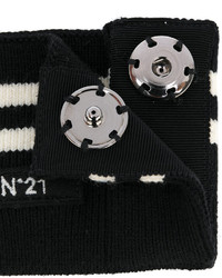 Écharpe à rayures horizontales noire No.21