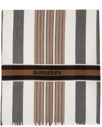 Écharpe à rayures verticales blanche Burberry