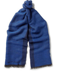 Écharpe à rayures verticales bleu marine Etro