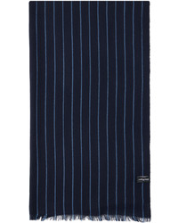 Écharpe à rayures verticales bleu marine Salvatore Ferragamo