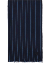Écharpe à rayures verticales bleu marine Salvatore Ferragamo