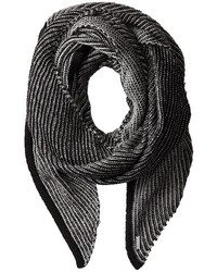 Écharpe à rayures verticales noire et blanche