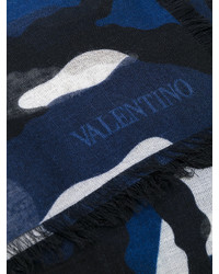 Écharpe camouflage bleu marine Valentino