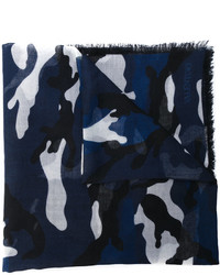 Écharpe camouflage bleu marine Valentino